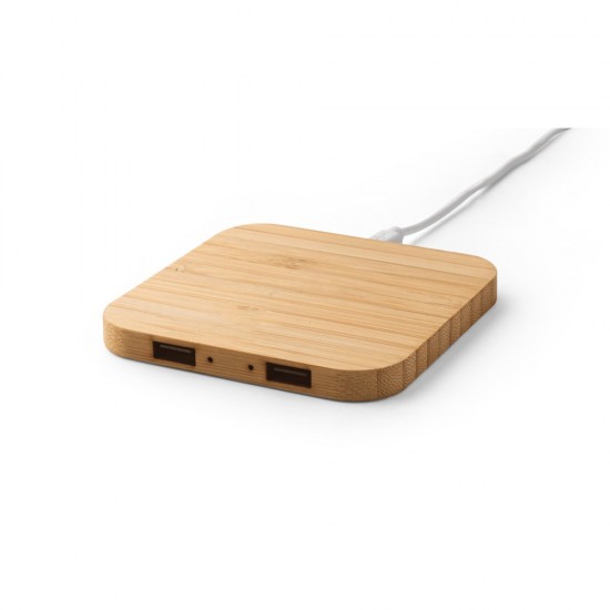 Carregador Wireless Super Rápido em Bambu 15 W Personalizado 