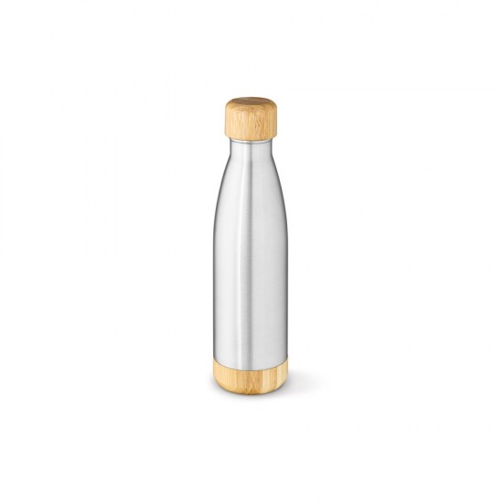 Garrafa em aço inox com tampa em bambu 550 mL Personalizada