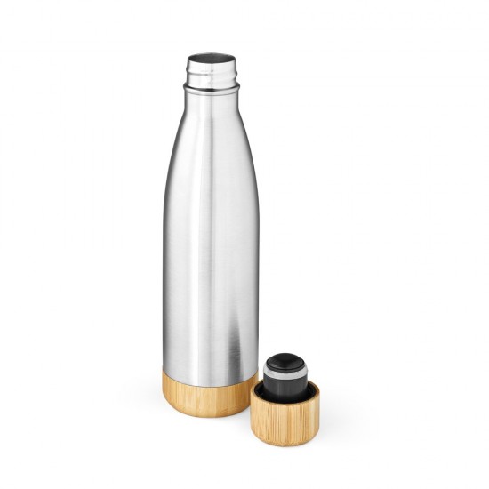 Garrafa em aço inox com tampa em bambu 800 mL Personalizada